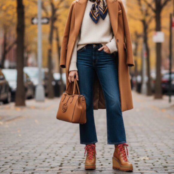 Tory Burch Hiker Wedge Boots Red Laces 8 - Picture 1 of 3
